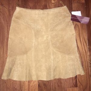 NWT Margaret Godfrey petite genuine leather skirt